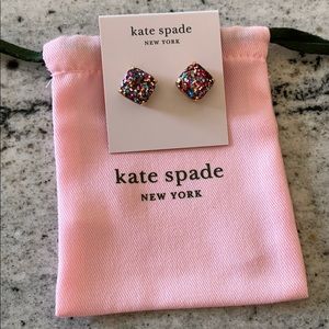 —KATE SPADE— Black/Multi Glitter Statement Studs